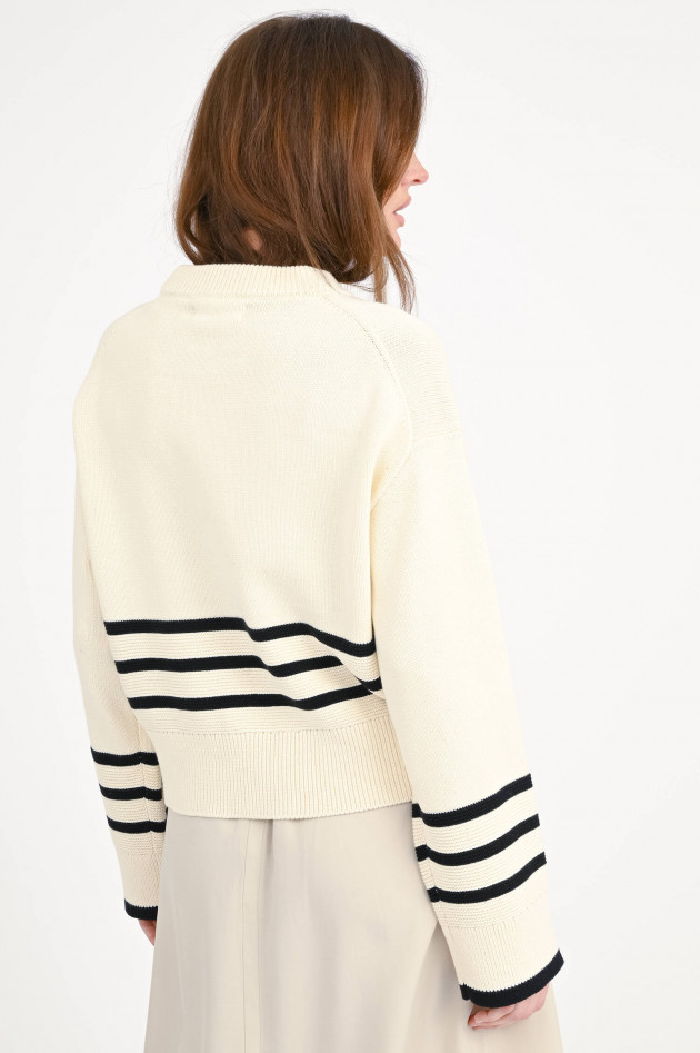 Ecoalf Baumwoll-Pullover LANY in Creme/Schwarz