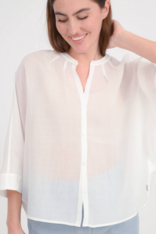 Ecoalf Bluse aus Ramie-Tencel-Mix in Weiß