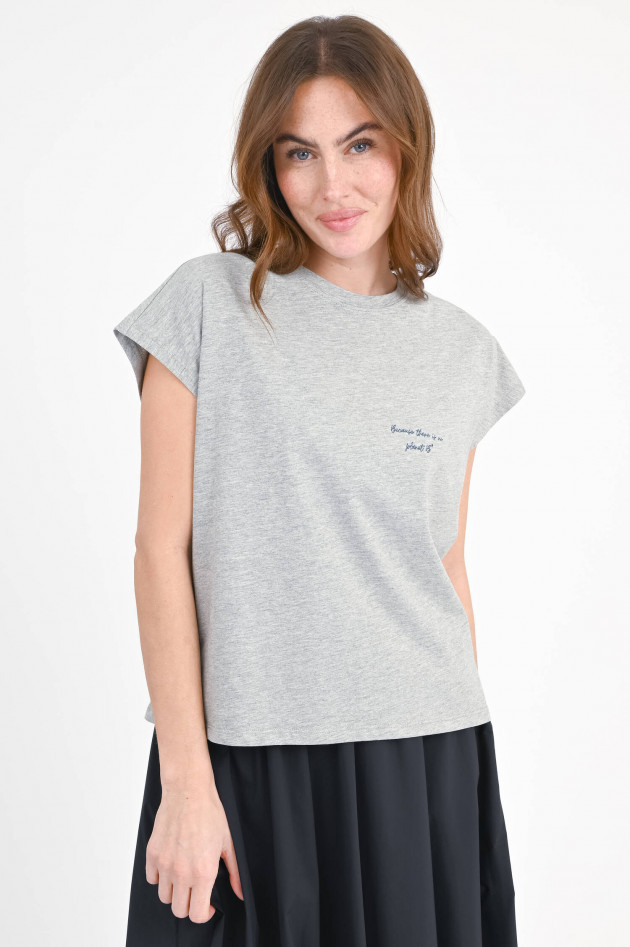 Ecoalf T-Shirt NAMUR mit NO PLANET B Stickerei in Grau