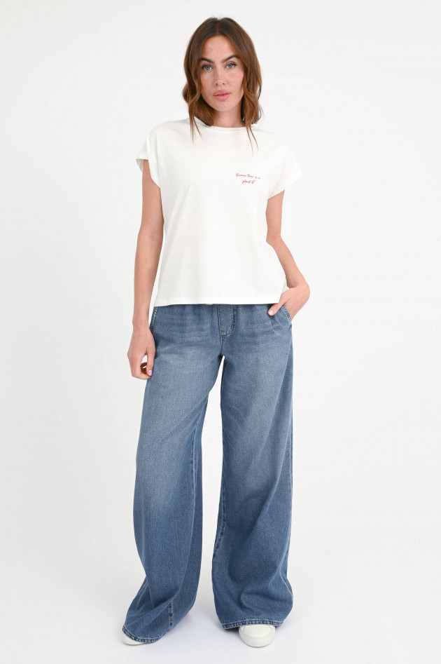 Ecoalf  T-Shirt NAMUR mit NO PLANET B Stickerei in Weiß