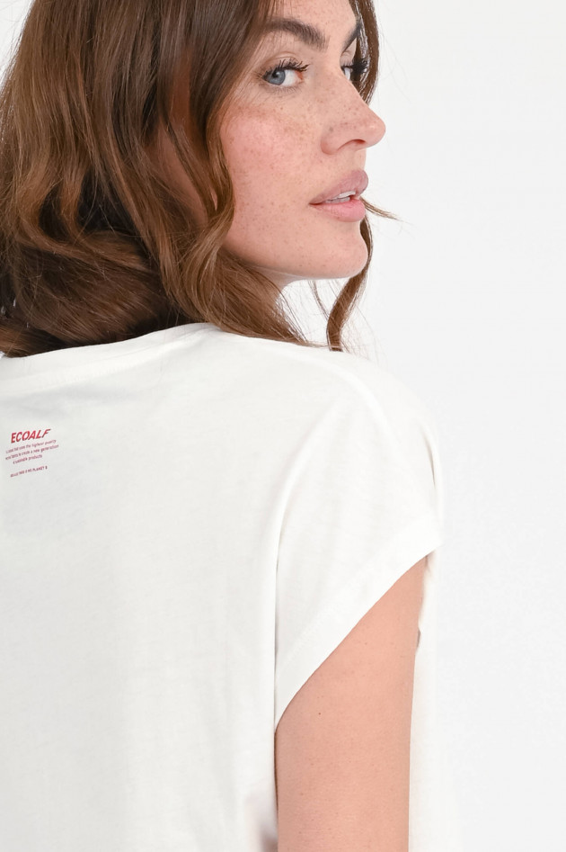 Ecoalf  T-Shirt NAMUR mit NO PLANET B Stickerei in Weiß