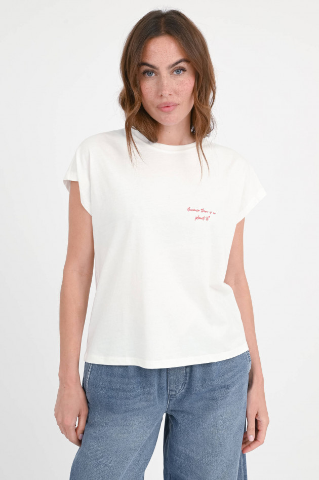 Ecoalf  T-Shirt NAMUR mit NO PLANET B Stickerei in Weiß