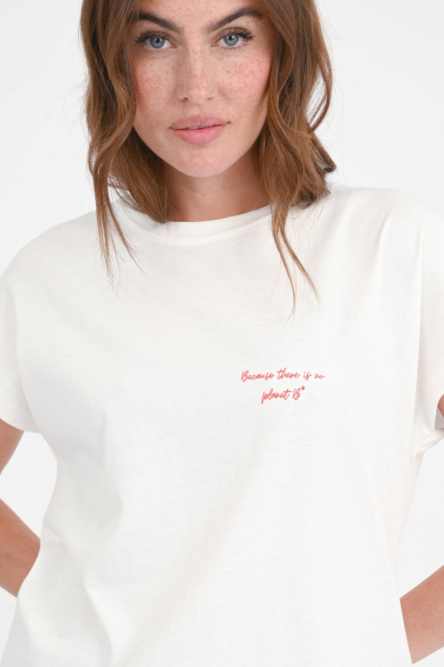 Ecoalf  T-Shirt NAMUR mit NO PLANET B Stickerei in Weiß