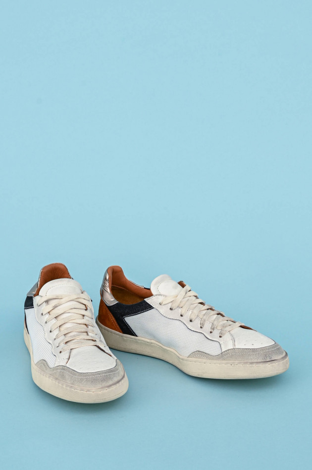 Elia Maurizi Leder-Sneaker BRUNA VINTAGE in Weiß