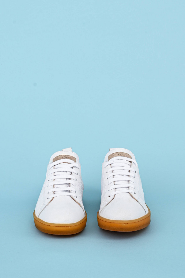 Elia Maurizi Leder-Sneaker mit Kautschuksohle in Weiß