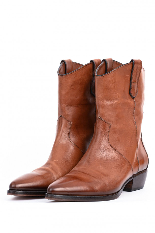 Elia Maurizi Western-Boot aus Leder in Cognac