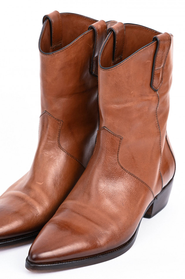 Elia Maurizi Western-Boot aus Leder in Cognac