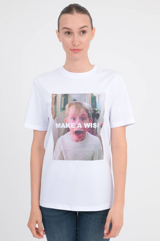 Elitè T-Shirt mit MAKE A WISH-Schriftzug in Weiß