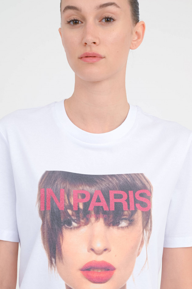 Elitè T-Shirt mit IN PARIS-Schriftzug in Weiß