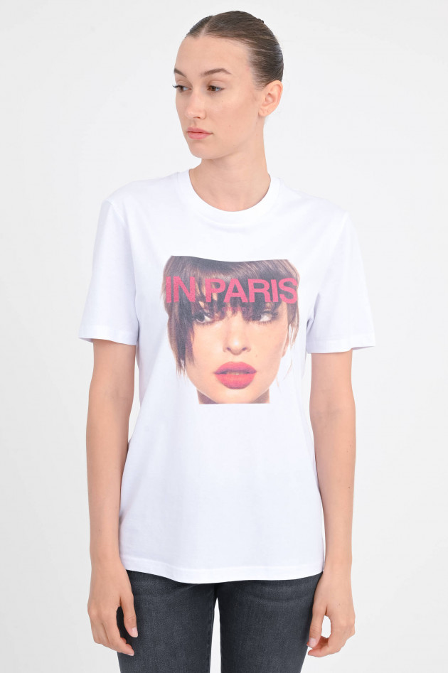Elitè T-Shirt mit IN PARIS-Schriftzug in Weiß