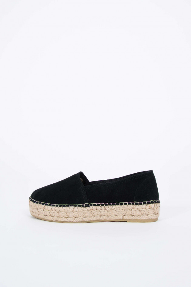 Espadrij Espadrille aus Veloursleder in Schwarz