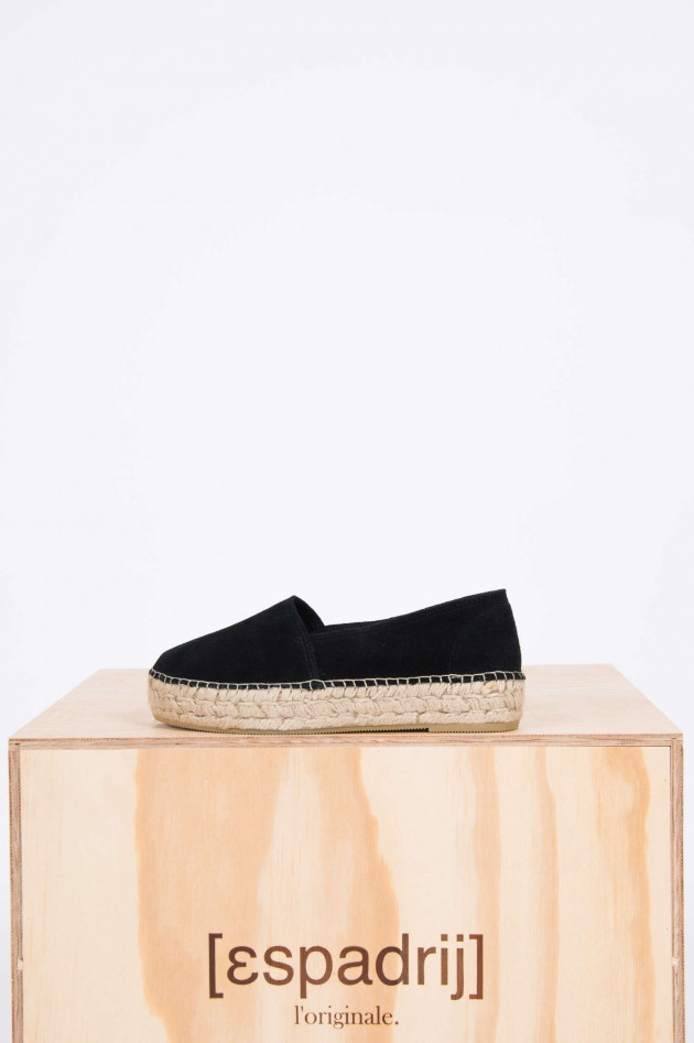 Espadrij Espadrille aus Veloursleder in Schwarz