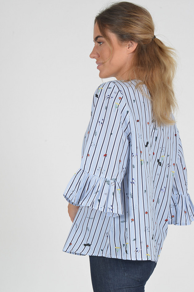 Essentiel Bluse in Blau/Weiß gestreift