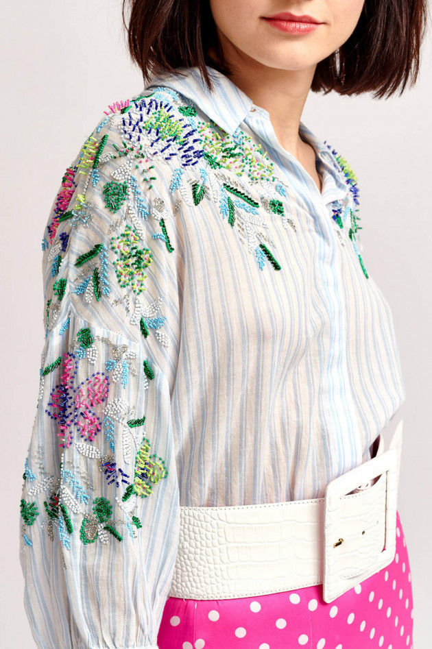 Essentiel Bluse mit Pailletten-Details in Himmelblau