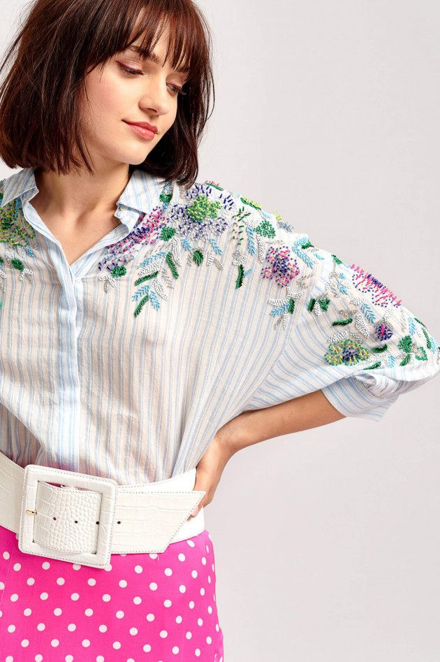 Essentiel Bluse mit Pailletten-Details in Himmelblau