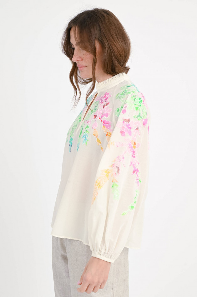 Essentiel Bluse HITRUS mit Blüte in Creme/Multicolor