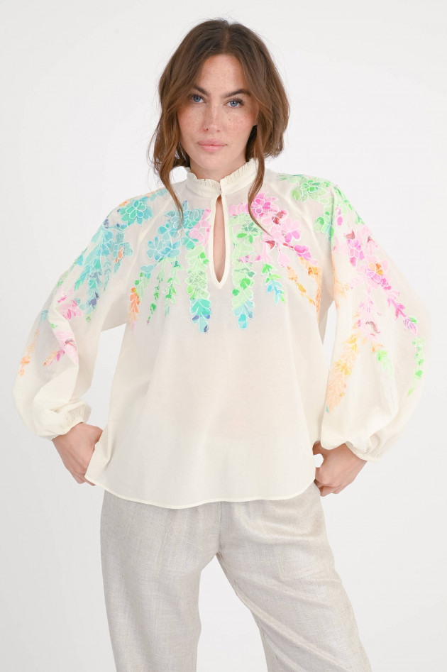 Essentiel Bluse HITRUS mit Blüte in Creme/Multicolor