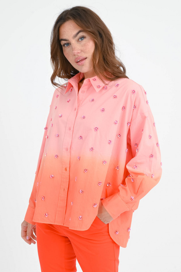 Essentiel Bluse HARKANSAS mit Pailetten in Ombre Orange