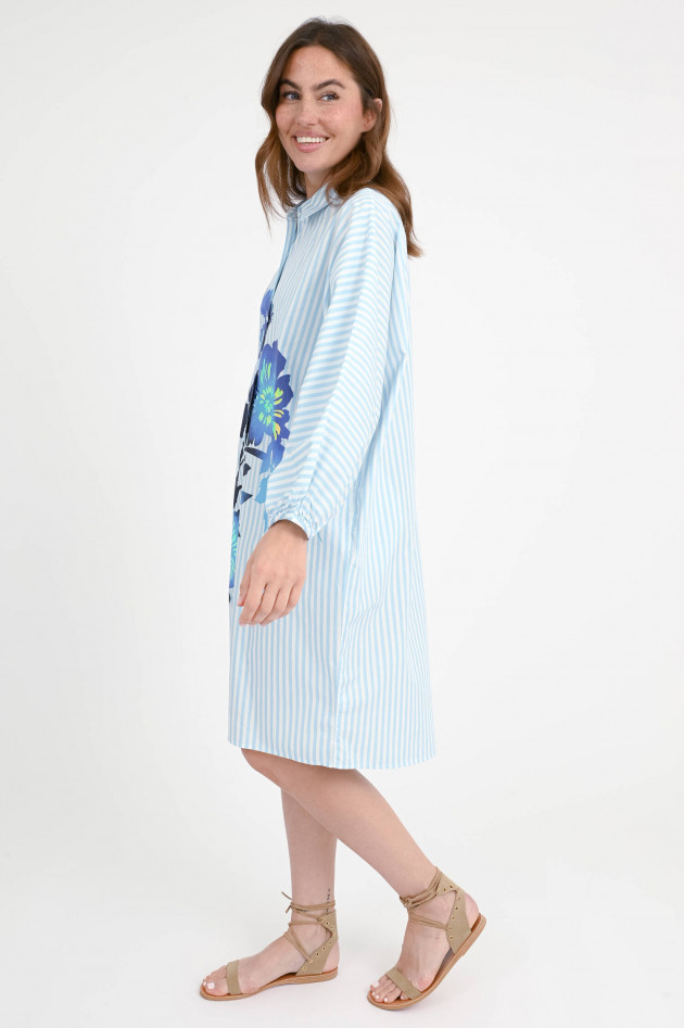 Essentiel Gestreiftes Kleid HOSES mit Blumen-Print in Blau