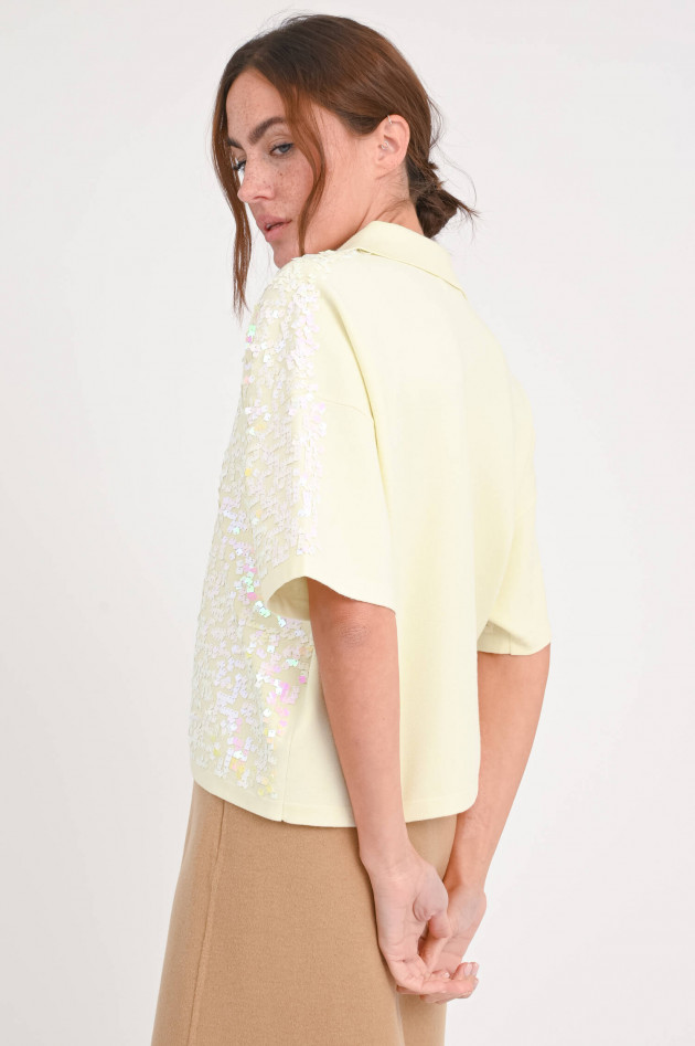 Essentiel Polo GLITZ mit Pailletten in Vanille/Multicolor