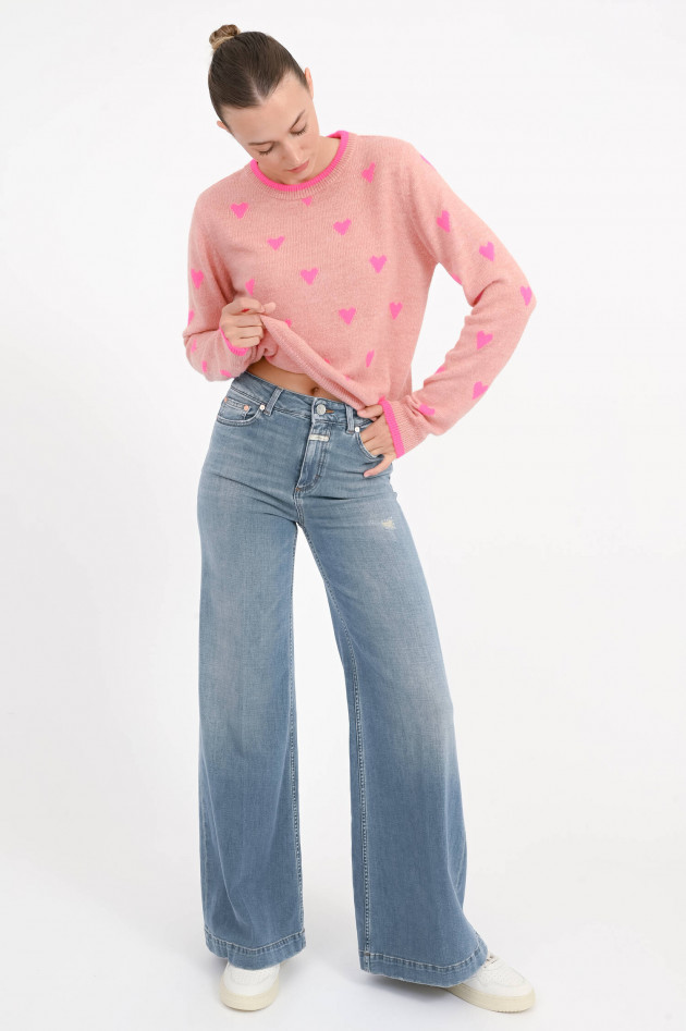 Essentiel Pullover ISA mit Herz-Musterung in Rosa/Pink