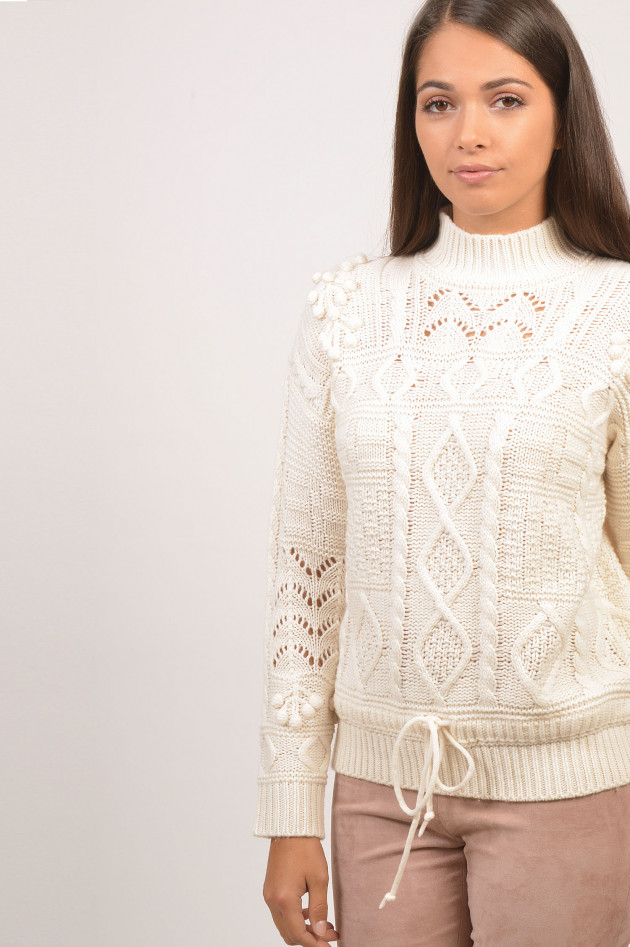 Essentiel Pullover mit Pompons in Weiß