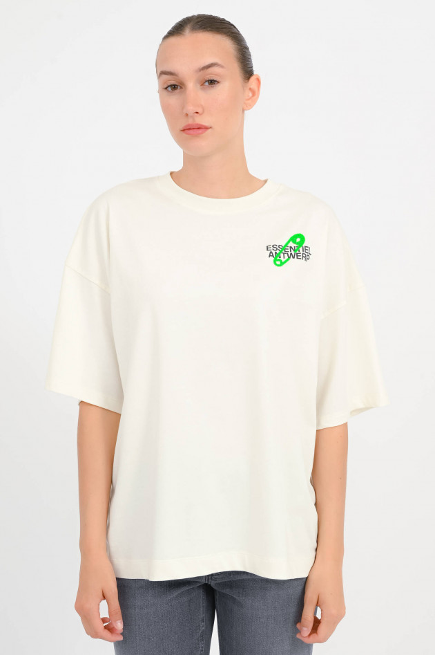 Essentiel T-Shirt mit Perlen-Detail in Off White