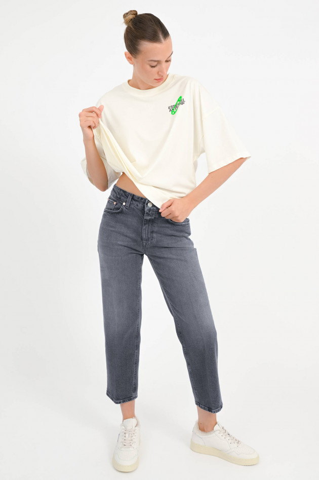 Essentiel T-Shirt mit Perlen-Detail in Off White