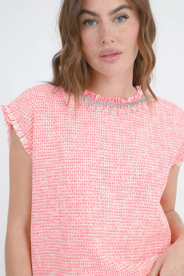 Essentiel Tweed-Oberteil HONDURAS in Pink/Creme