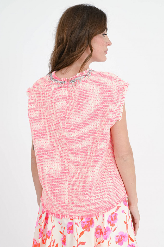 Essentiel Tweed-Oberteil HONDURAS in Pink/Creme
