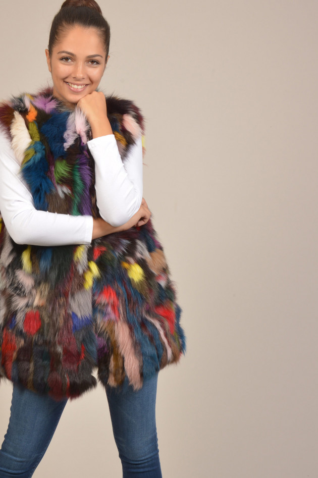 Essentiel Gilet aus buntem Fuchsfell