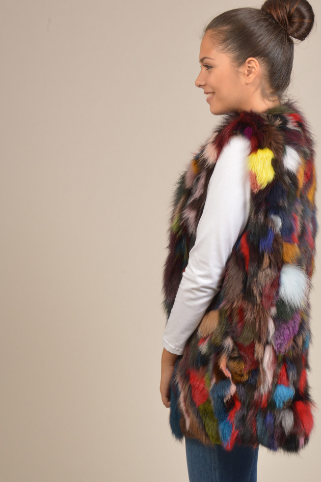 Essentiel Gilet aus buntem Fuchsfell