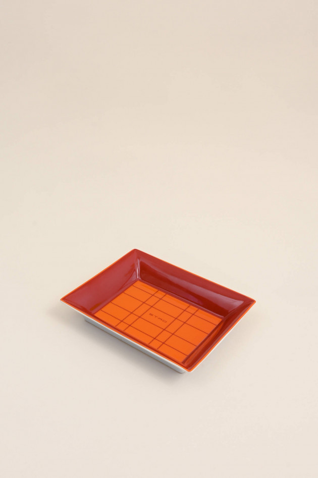 Etro Dekoratives Tablett in Rot/Orange