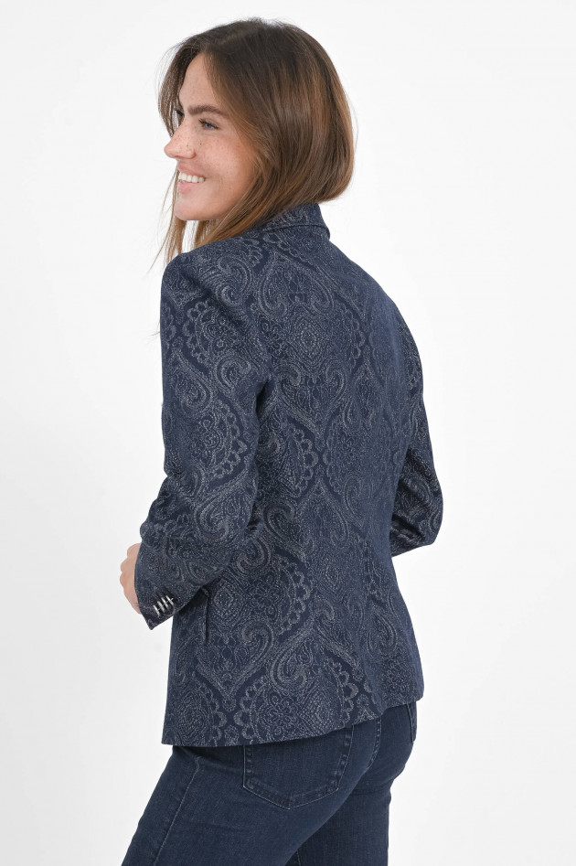 Etro Denim Jacquard Blazer in Navy
