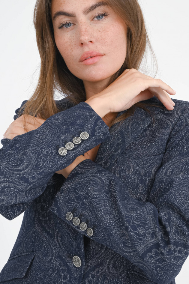Etro Denim Jacquard Blazer in Navy