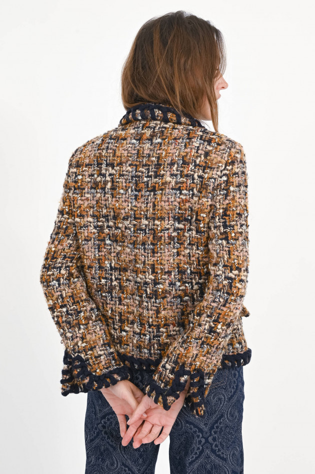 Etro Tweed Blazer mit Stick-Details in Multicolor