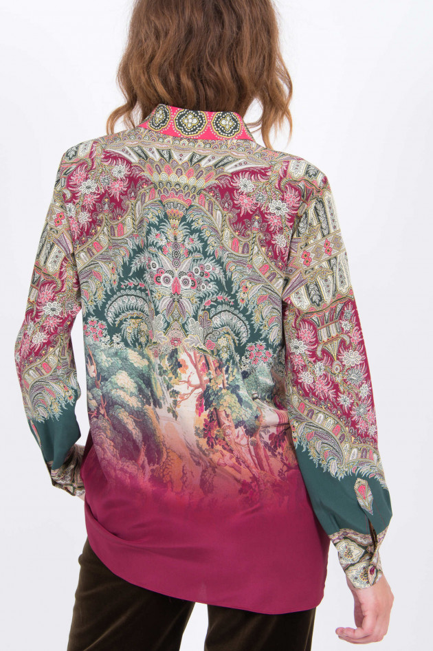 Etro Seidenbluse in Bordeaux gemustert