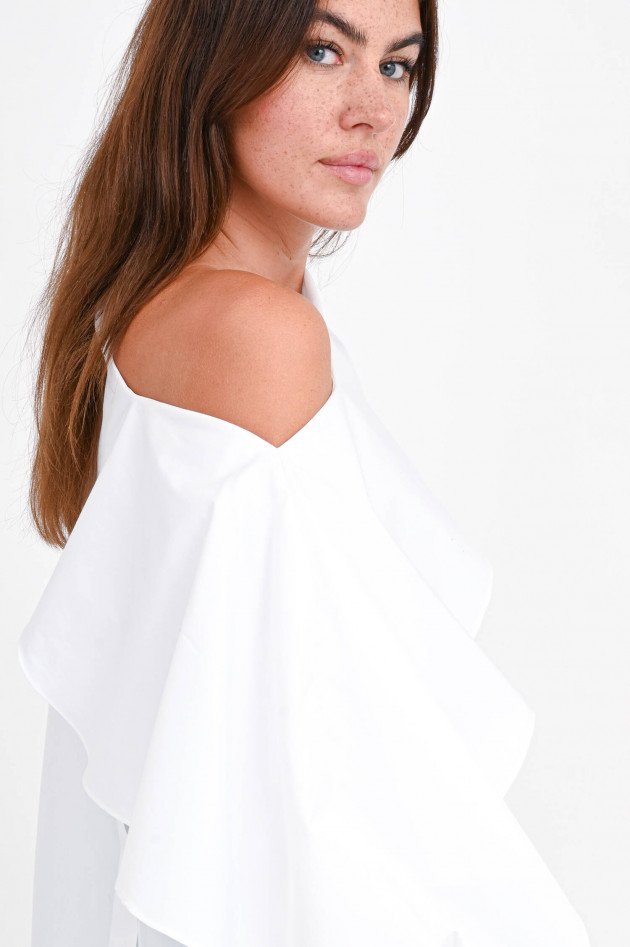 Etro Langarm One-Shoulder Bluse in Weiß