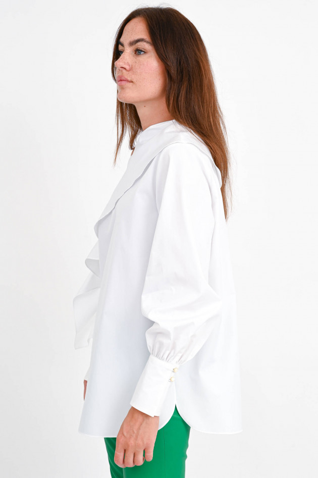 Etro Langarm One-Shoulder Bluse in Weiß