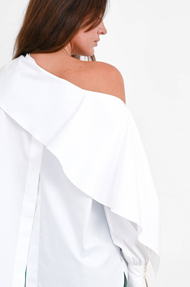 Etro Langarm One-Shoulder Bluse in Weiß