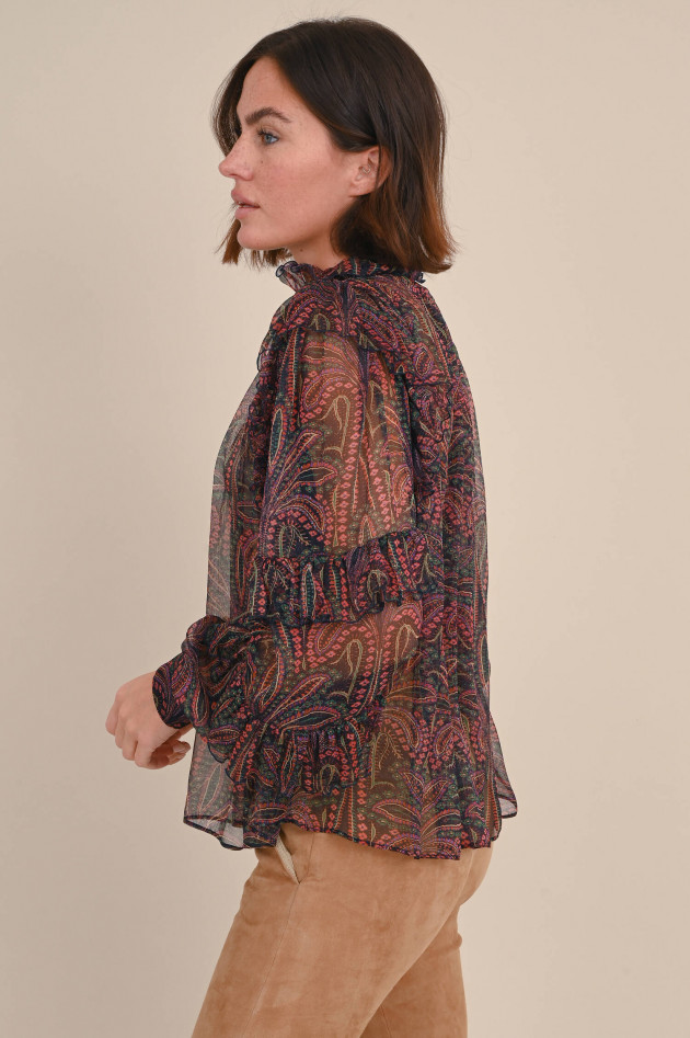 Etro Rüschen Bluse aus Seide in Multicolor