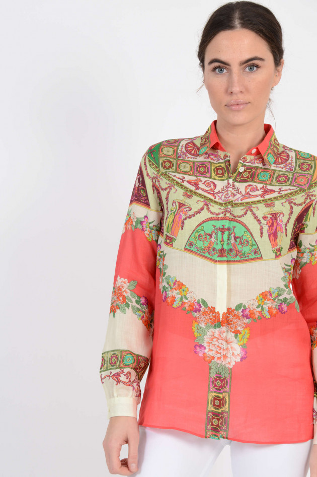 Etro Bluse in Orange gemustert