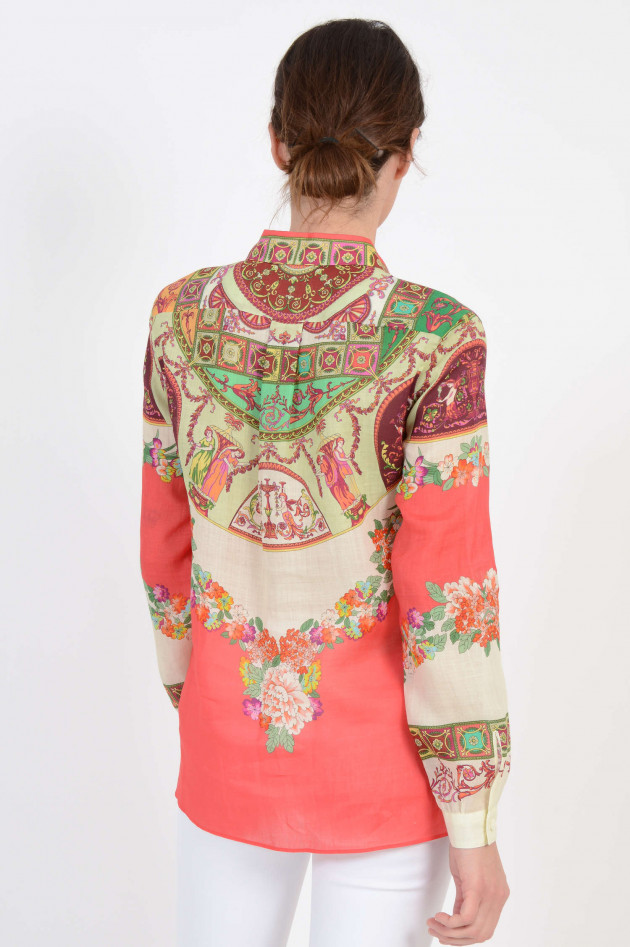 Etro Bluse in Orange gemustert