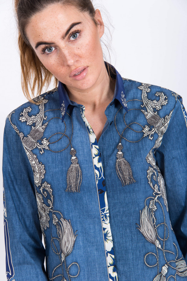 Etro Bluse im Paisley-Design in Navy gemustert