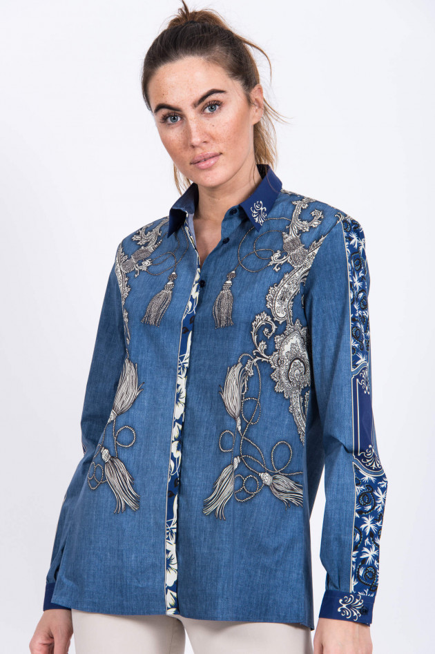 Etro Bluse im Paisley-Design in Navy gemustert