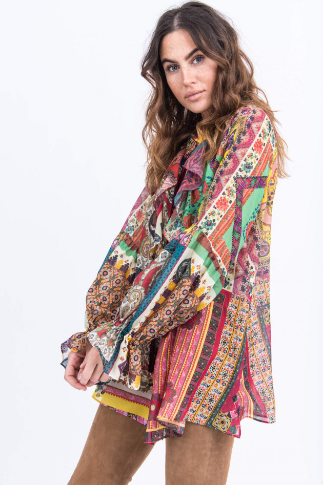 Etro Bluse im Patchwork-Design in Multicolor gemustert