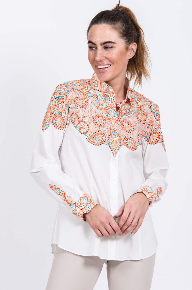 Etro Bluse mit Paisley-Details in Weiß gemustert