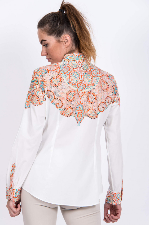 Etro Bluse mit Paisley-Details in Weiß gemustert