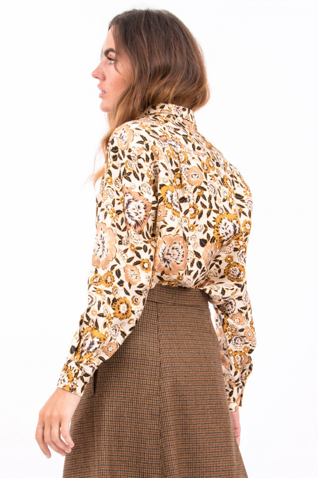 Etro Seidenhemd in Beige/Floralem-Print