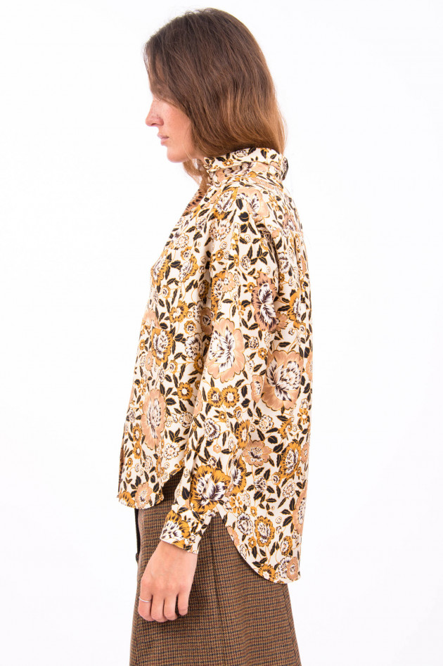 Etro Seidenhemd in Beige/Floralem-Print